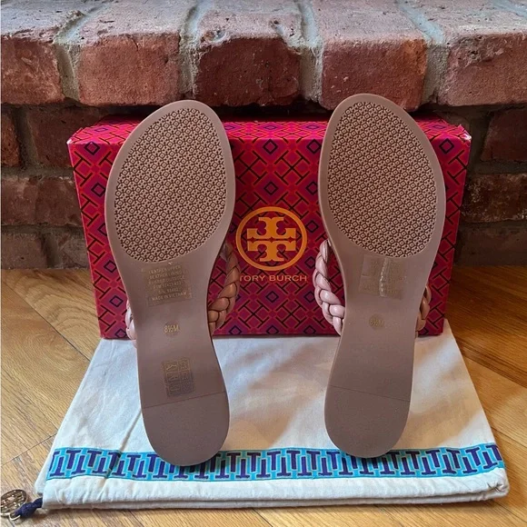Tory Burch Benton Braided Leather Thong Sandals - Picture 6 of 11